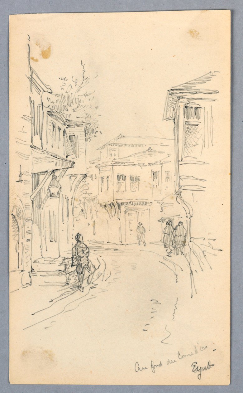 Straatscène door Arnold William Brunner
