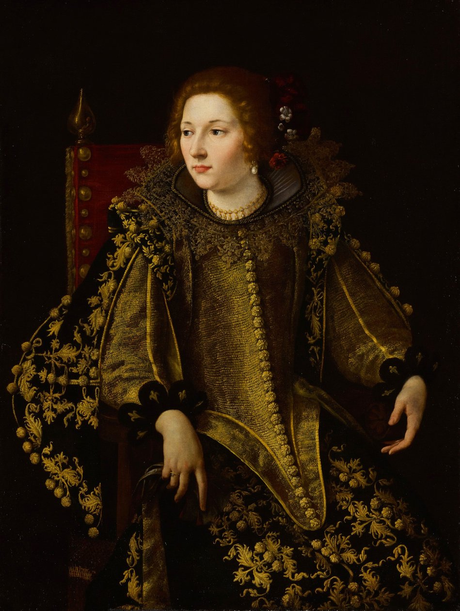 Italiaans: Ritratto di una donna seduta (signora Caterina Savelli) Portret van een zittende dame (senora Caterina Savelli) door Artemisia Gentileschi