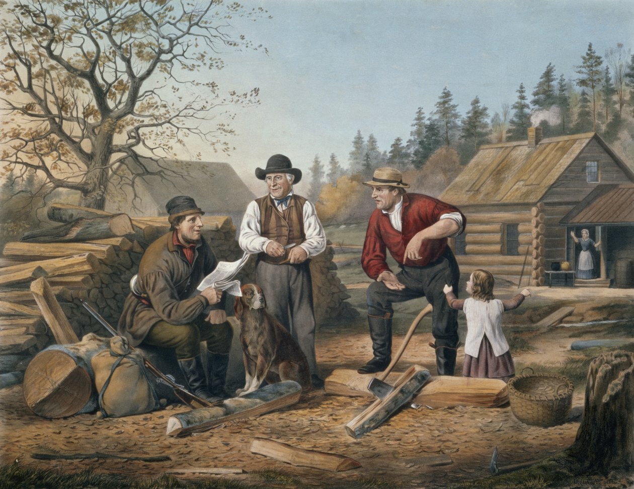 Het punt beargumenteren, gegraveerd door Nathaniel Currier, 1855 door Arthur Fitzwilliam Tait