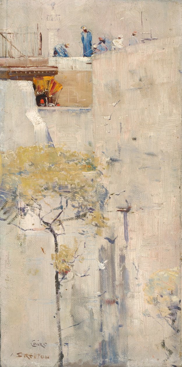 (Huizenbouwers, Caïro) door Arthur Streeton