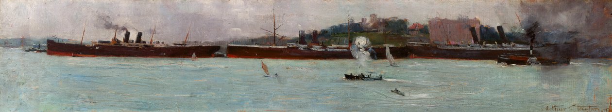 De drie lijnschepen, Circular Quay door Arthur Streeton