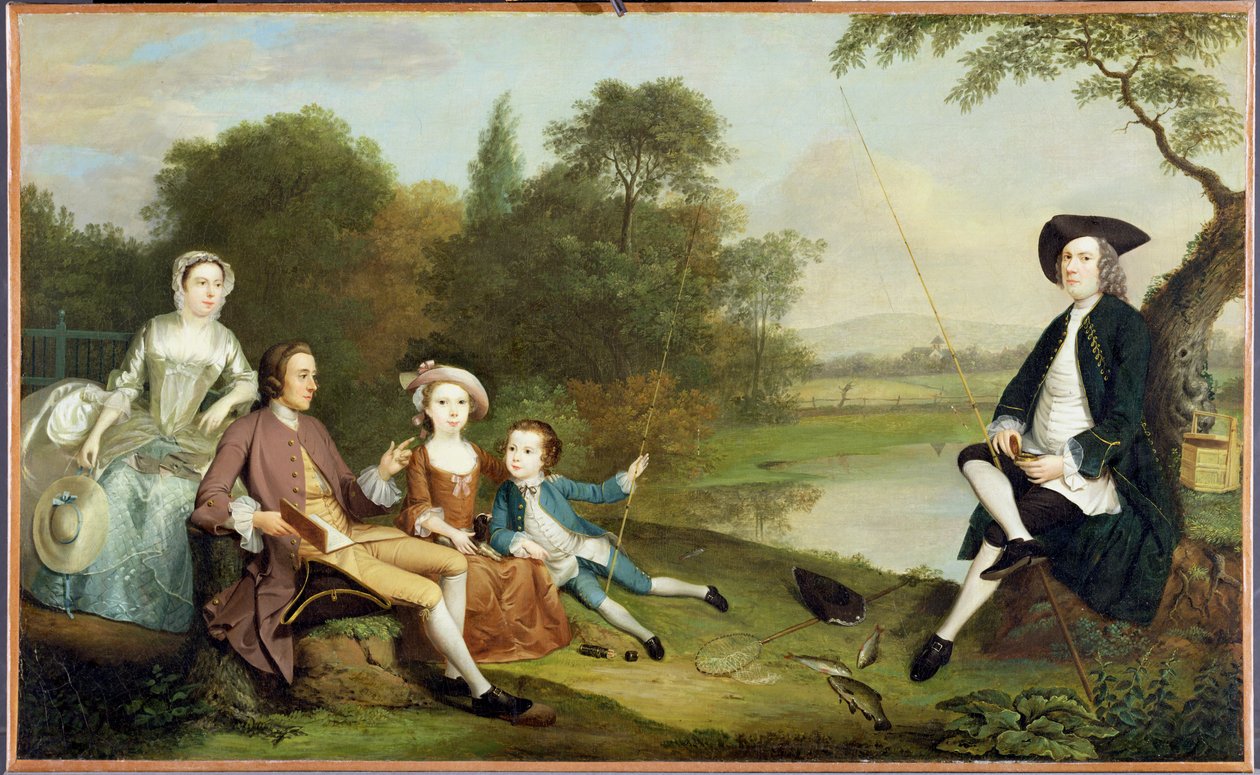 Portret van een Familie, traditioneel bekend als de familie Swaine van Fencroft, Cambridgeshire door Arthur Devis