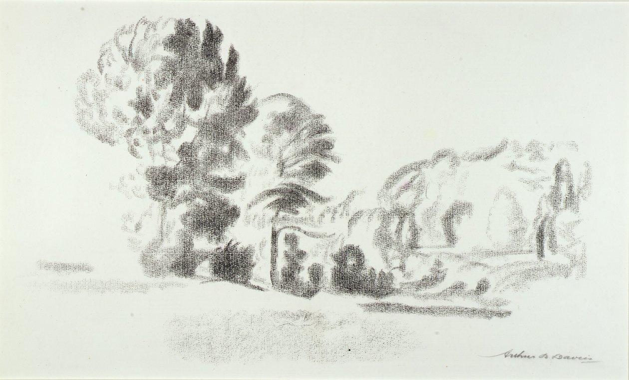 Kust van Rockland Lake door Arthur B. Davies