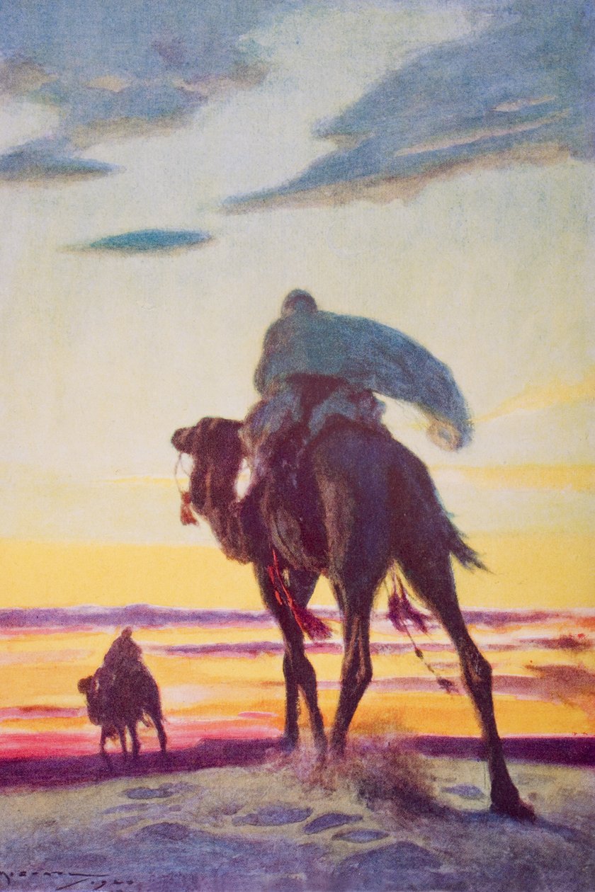 De vlucht van Mohammed naar Medina, illustratie uit 