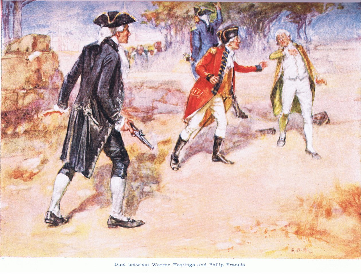 Duel tussen Warren Hastings en Philip Francis 1780 door Arthur David McCormick