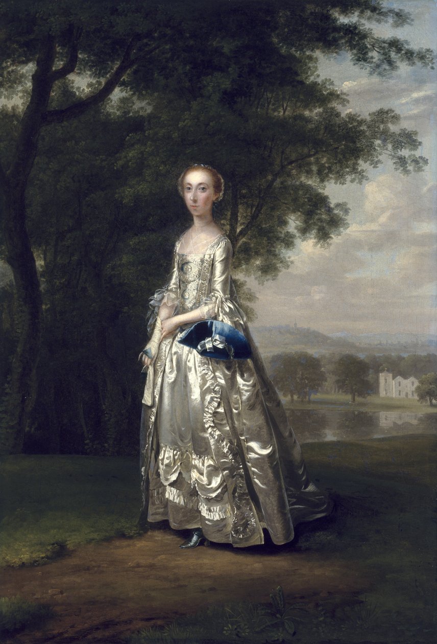 Portret van een Dame in een Landschap door Arthur Devis