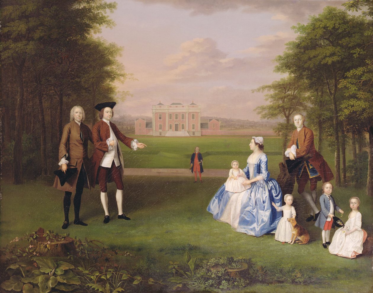 Robert Gwillym van Atherton en zijn familie, ca. 1745-7 door Arthur Devis
