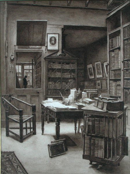 Het interieur van een boekwinkel door Arthur Ellis