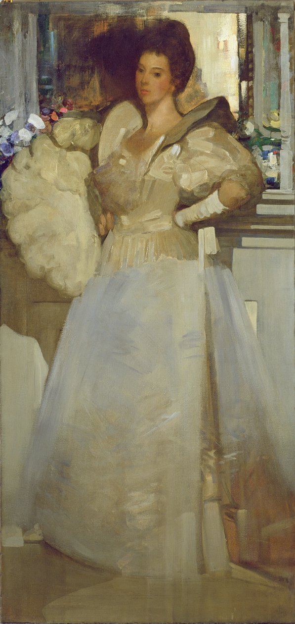 Opal en Grijs, Portret van Miss Rachel White, 1897 door Arthur Melville