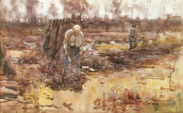 Twijgenverzamelaars, Grez-sur-Loing door Arthur Melville