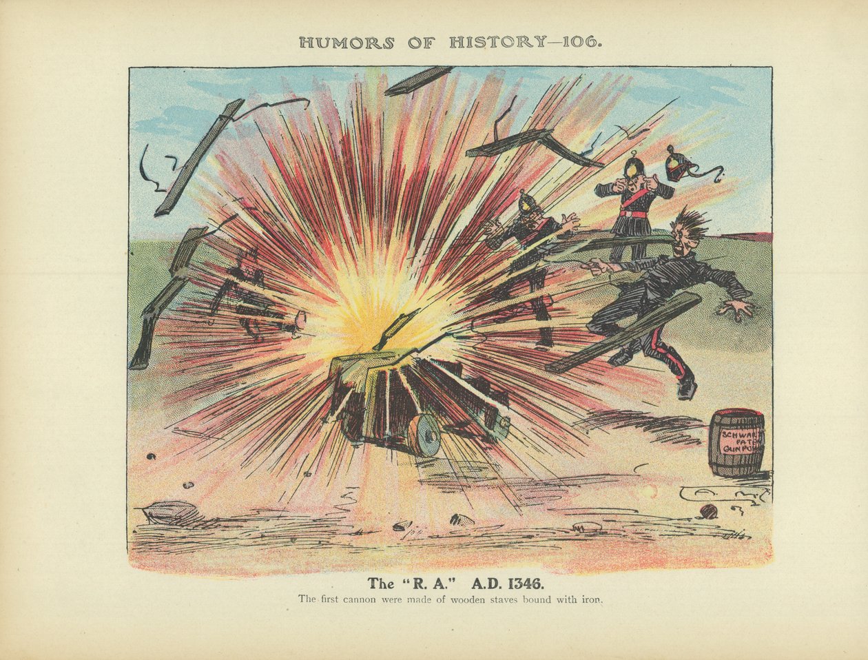 De "R. A." A.D. 1346 (kleurenlitho) door Arthur Moreland