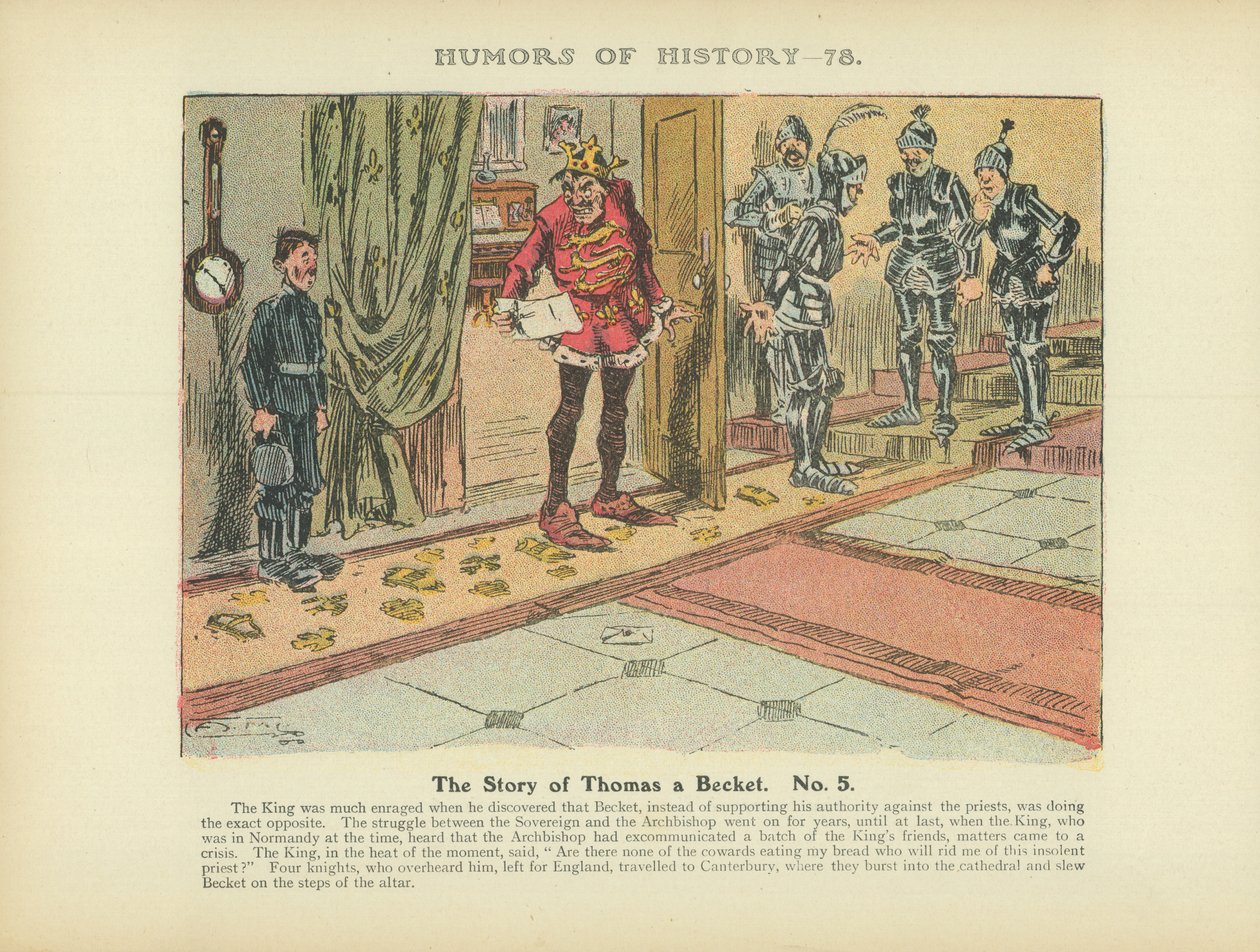 Het verhaal van Thomas Becket. Nr. 5 (kleurenlitho) door Arthur Moreland