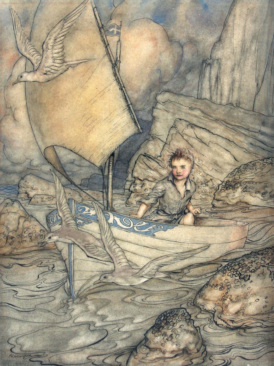 De Toekomst van een Kind, illustratie uit The Springtide of Life: Poems of Childhood door Algernon Charles Swinburne, 1918 door Arthur Rackham