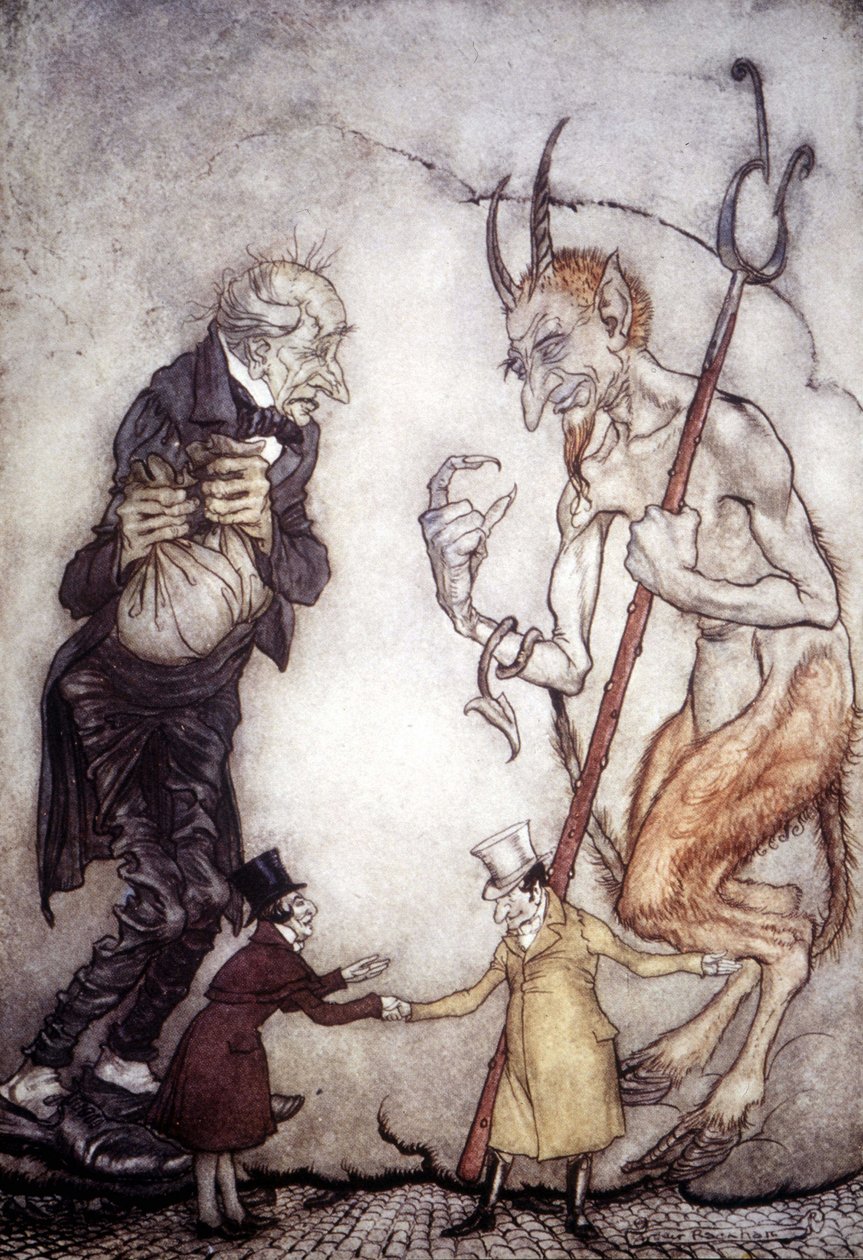 Kerstverhaal door Charles Dickens, illustratie door Arthur Rackham door Arthur Rackham