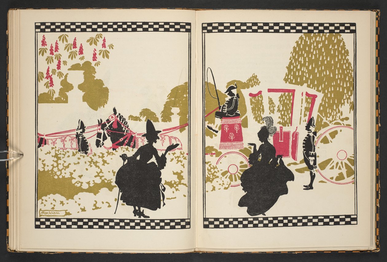 Assepoester gaat naar het bal, illustratie uit Assepoester, naverteld door C.S. Evans, en geïllustreerd door Arthur Rackham door Arthur Rackham