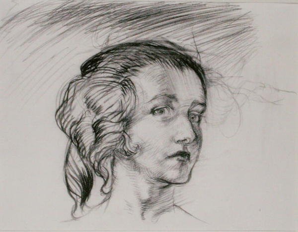 Meisjeshoofd door Arthur Rackham