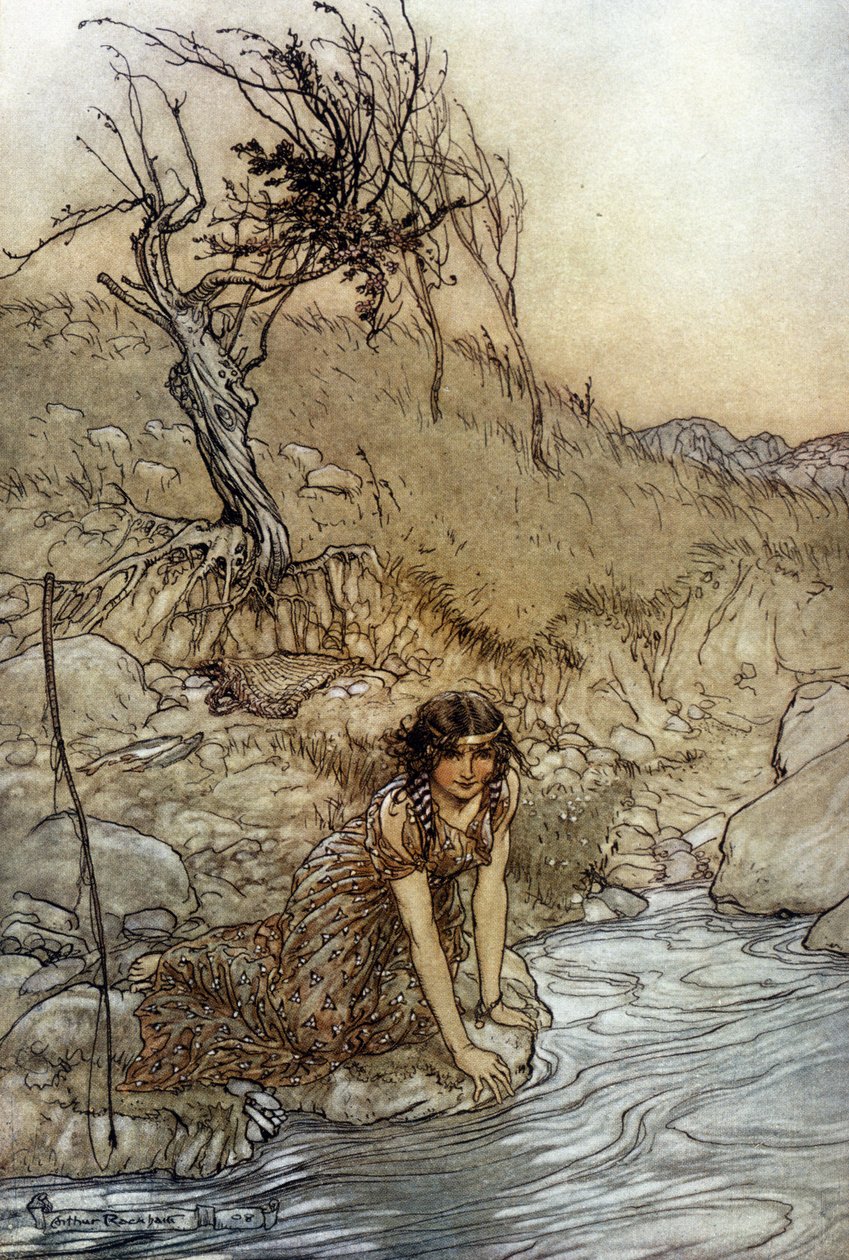 Hermia: Illustratie door Arthur RACKHAM voor De Droom van een Zomernacht door William SHAKESPEARE door Arthur Rackham