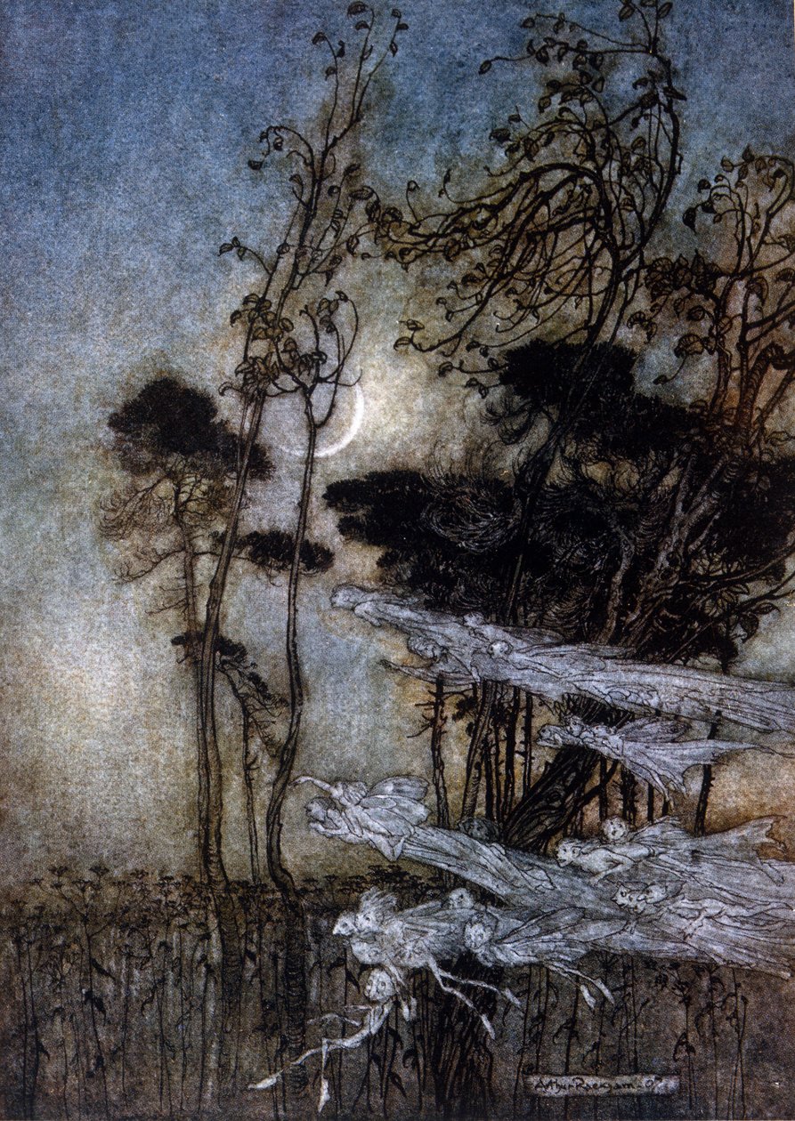 Illustratie door Arthur RACKHAM (1867-1939) voor De Droom van een Zomernacht door William SHAKESPEARE door Arthur Rackham