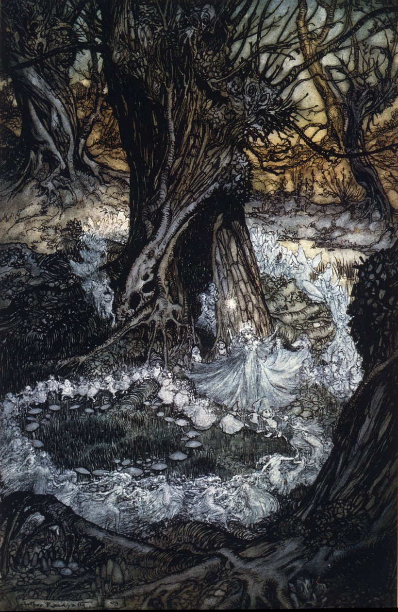 Illustratie door Arthur Rackham voor De Droom van een Zomernacht door William Shakespeare door Arthur Rackham