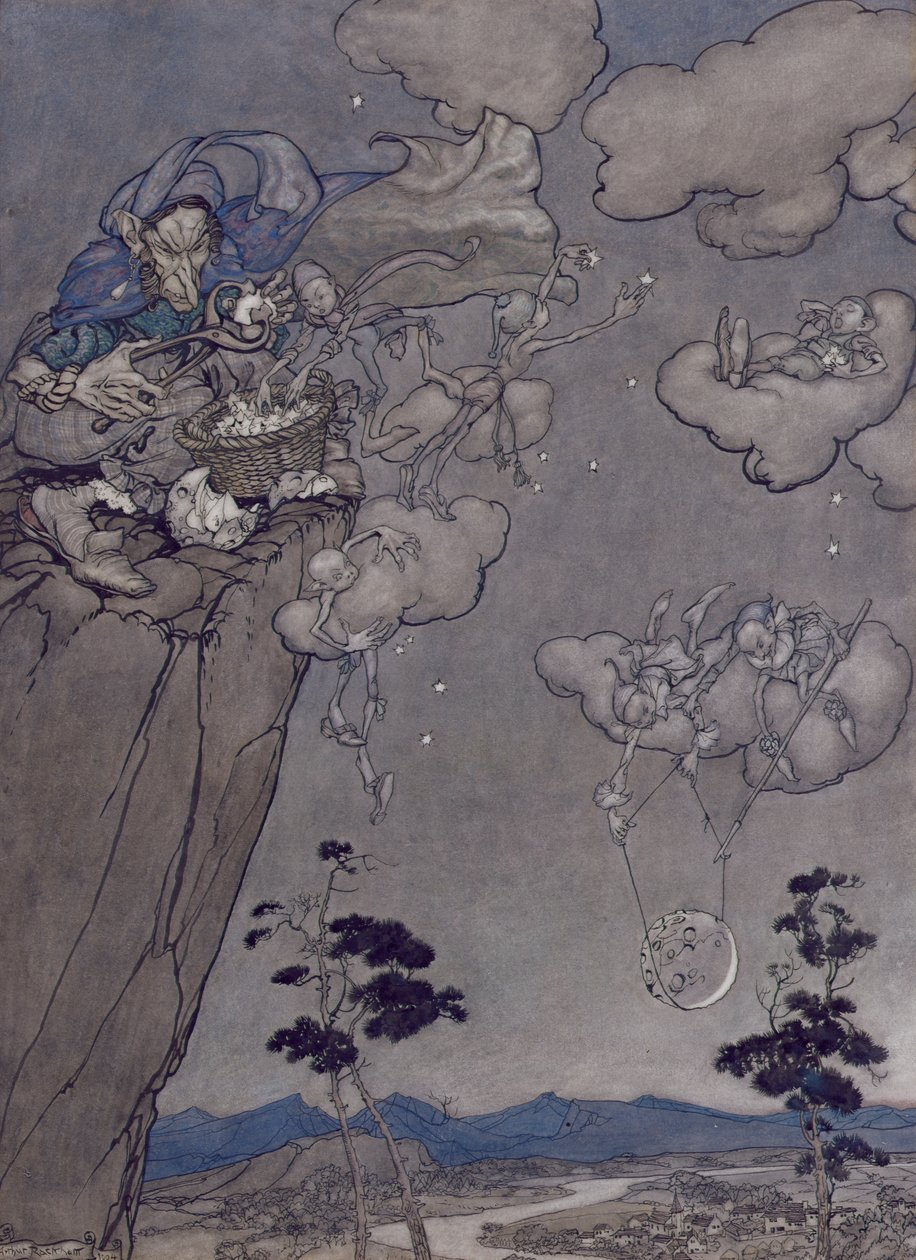 Illustratie uit Rip Van Winkle door Washington Irving (1783-1859) 1904 door Arthur Rackham