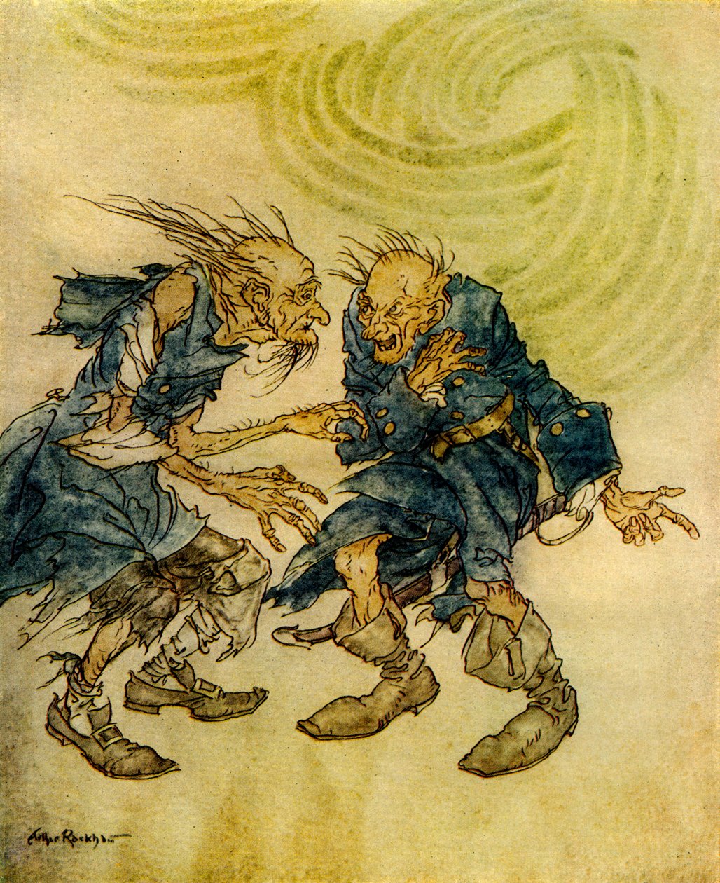 Manuscript gevonden in een fles door Arthur Rackham