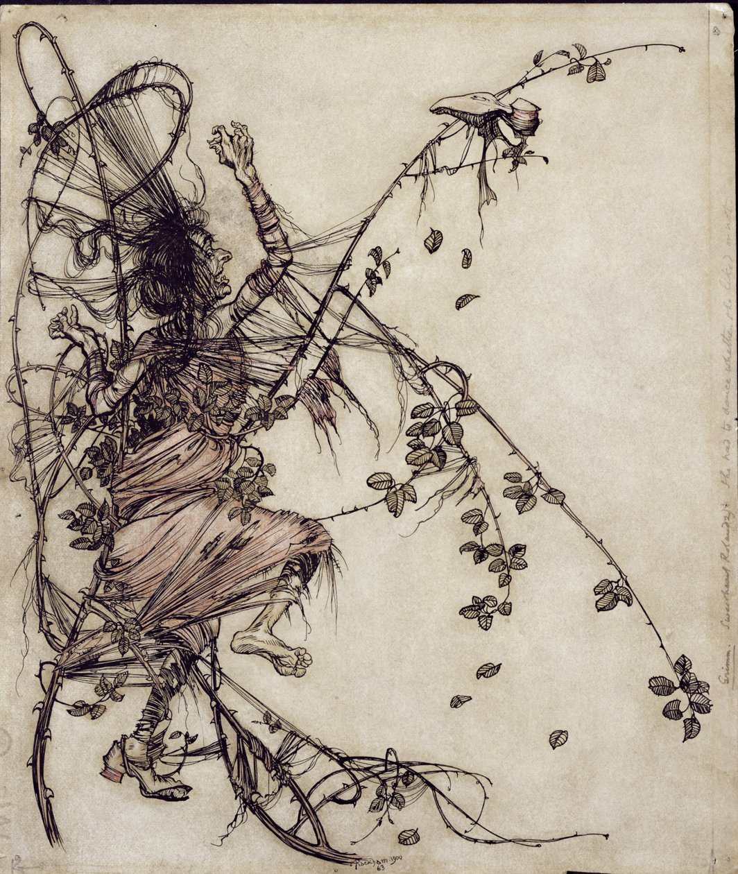 Liefje Roland, illustratie uit De Gebroeders Grimm, vertaald door mevrouw Edgar Lewis, gepubliceerd 1900 door Arthur Rackham