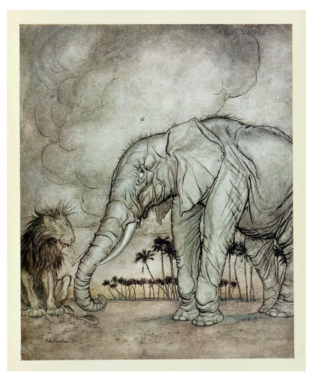 De leeuw, Jupiter en de olifant, illustratie uit 