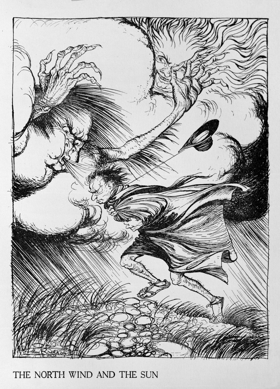 De Noordenwind en de Zon, illustratie uit 