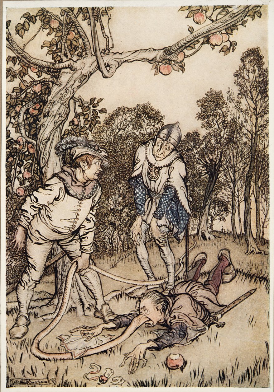 De Neusboom, uit Broertje & Zusje en Andere Verhalen van de Gebroeders Grimm, pub.1917 door Arthur Rackham
