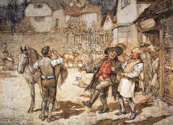 Toen een kudde ooien een redelijke winst had opgeleverd door Arthur Rackham