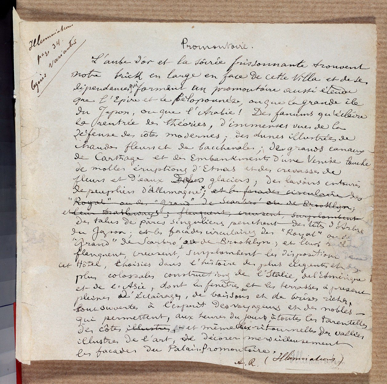 Manuscript van het gedicht 