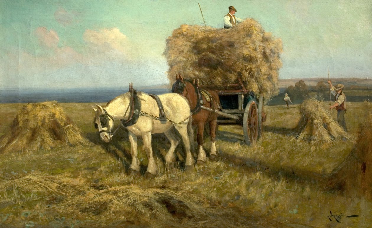 Het laden van de oogstwagen door Arthur Walker Redgate