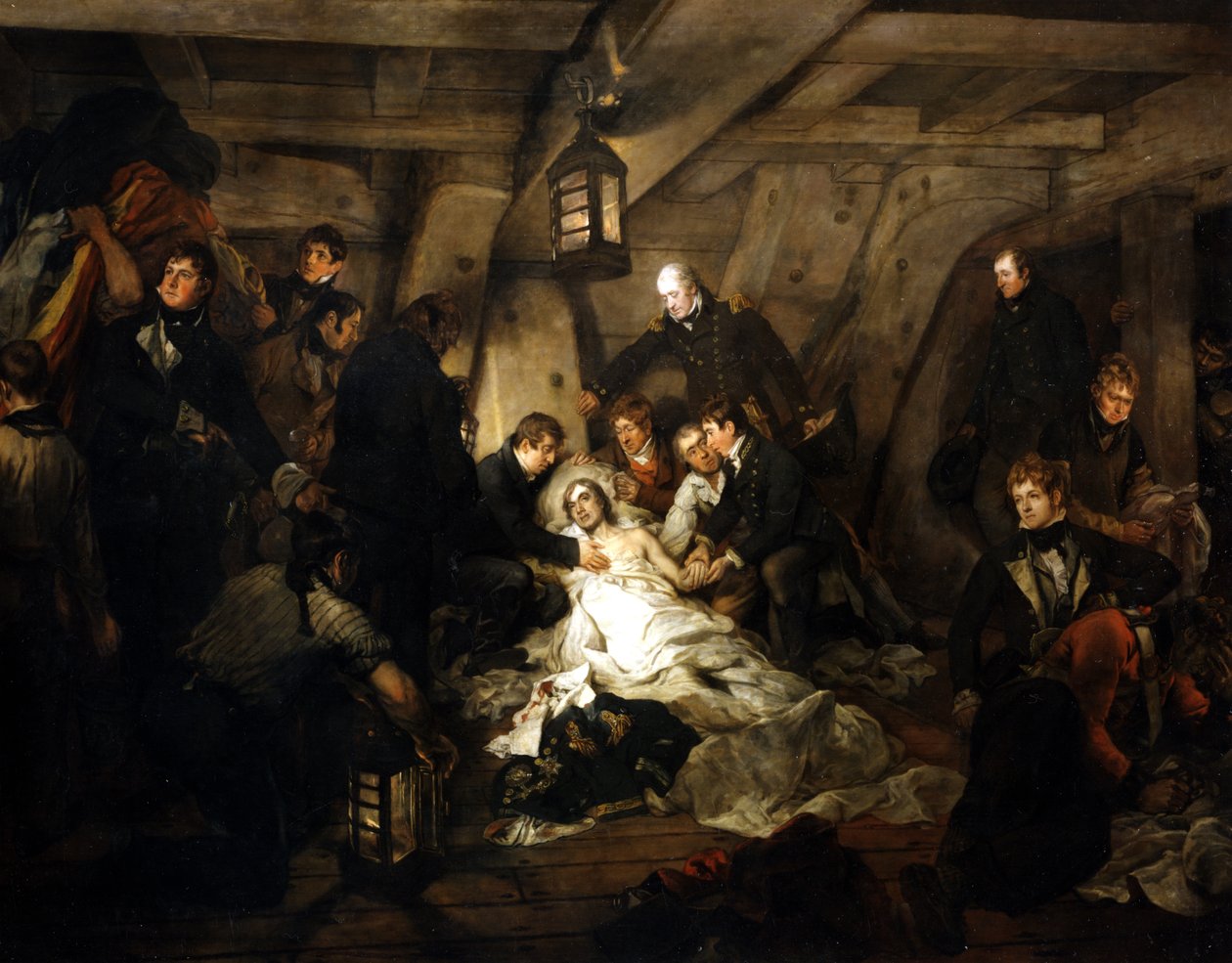De dood van admiraal Lord Nelson, 1805 1807 door Arthur William Devis