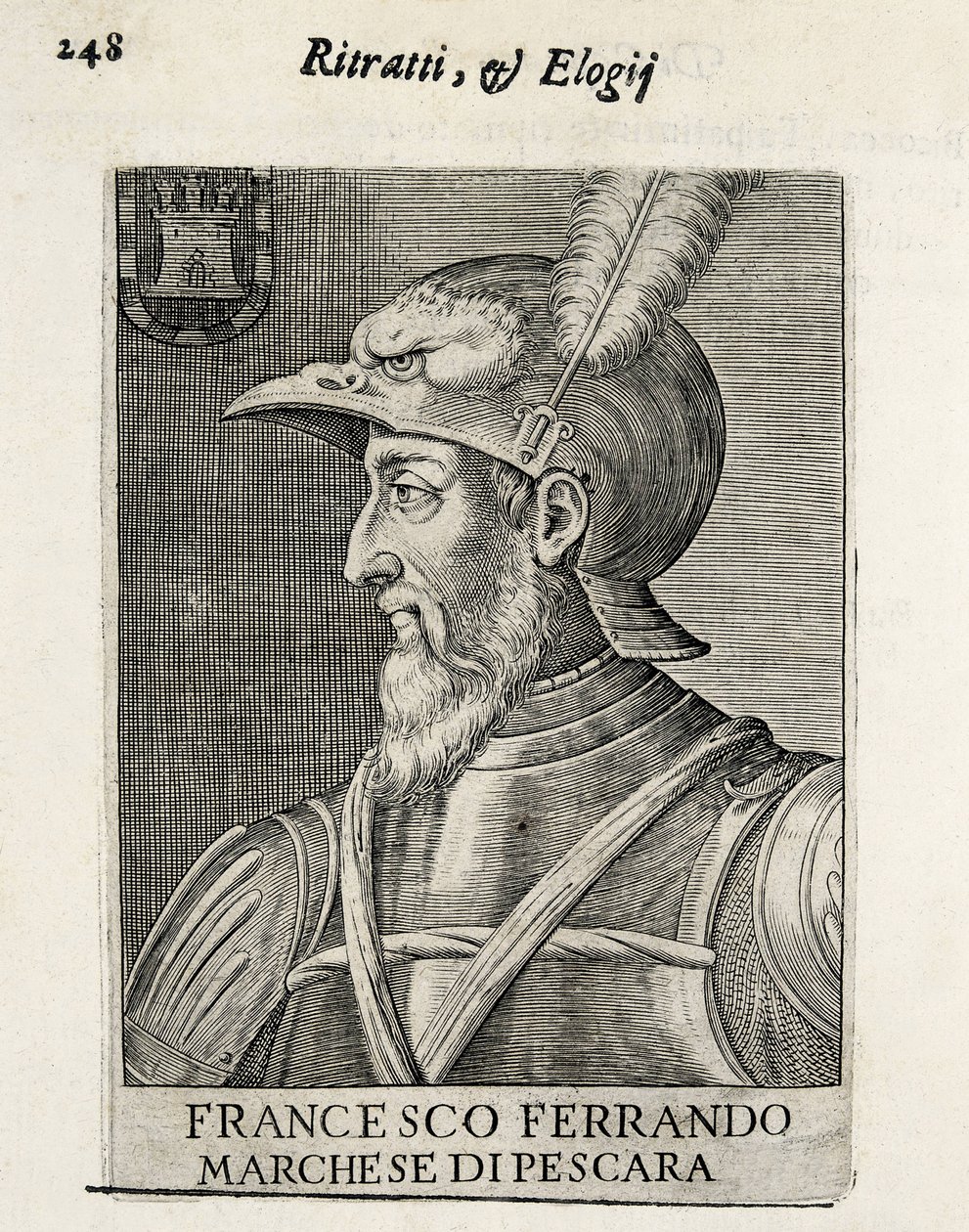 AVALOS, Fernando Francisco (1490-1546). Spaanse generaal. Houtsnede. SPANJE. MADRID (AUTONOME GEMEENSCHAP). Madrid. Nationale Bibliotheek door Artist Unknown