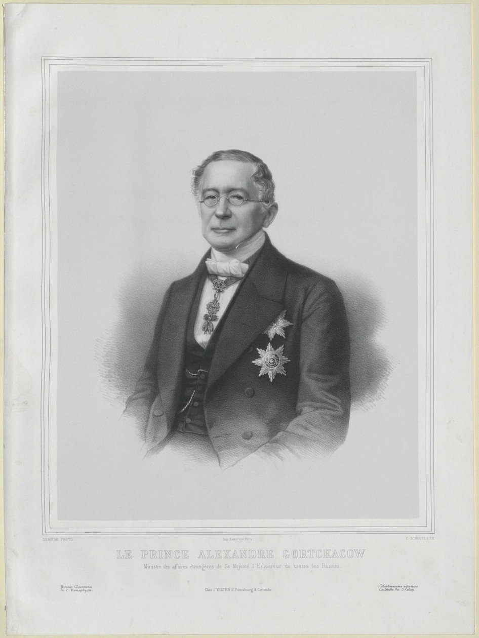 Aleksandr Michajlovitsj graaf Gortsjakov door Artist Unknown