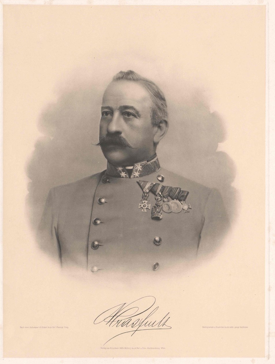 Ambros Ritter von Mras (druk) door Artist Unknown
