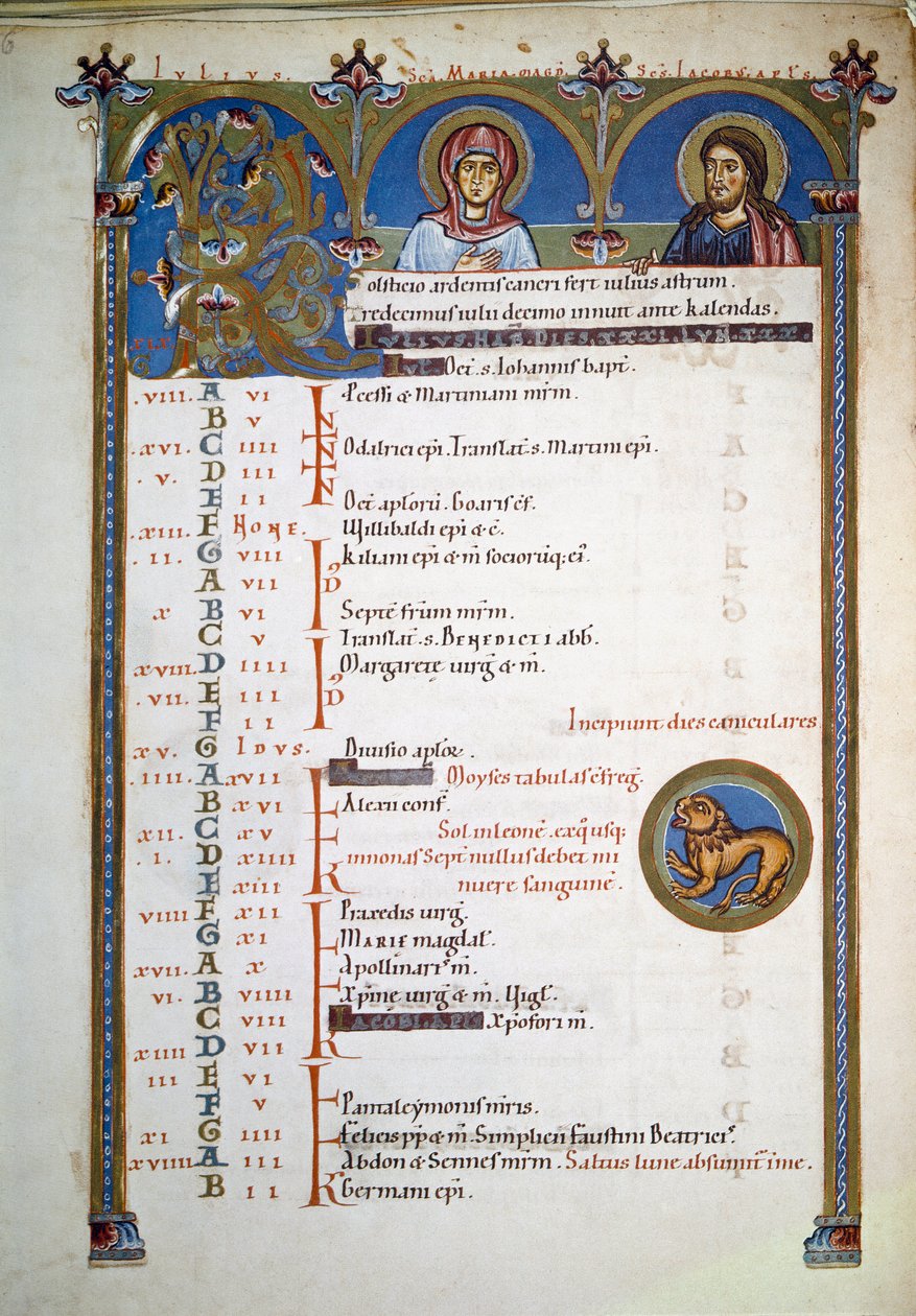 Antifonarium van St. Peter, c.1160 (verlichte pagina) door Artist Unknown