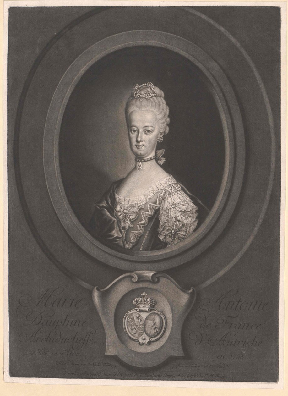 Aartshertogin van Oostenrijk Marie Antoinette door Artist Unknown