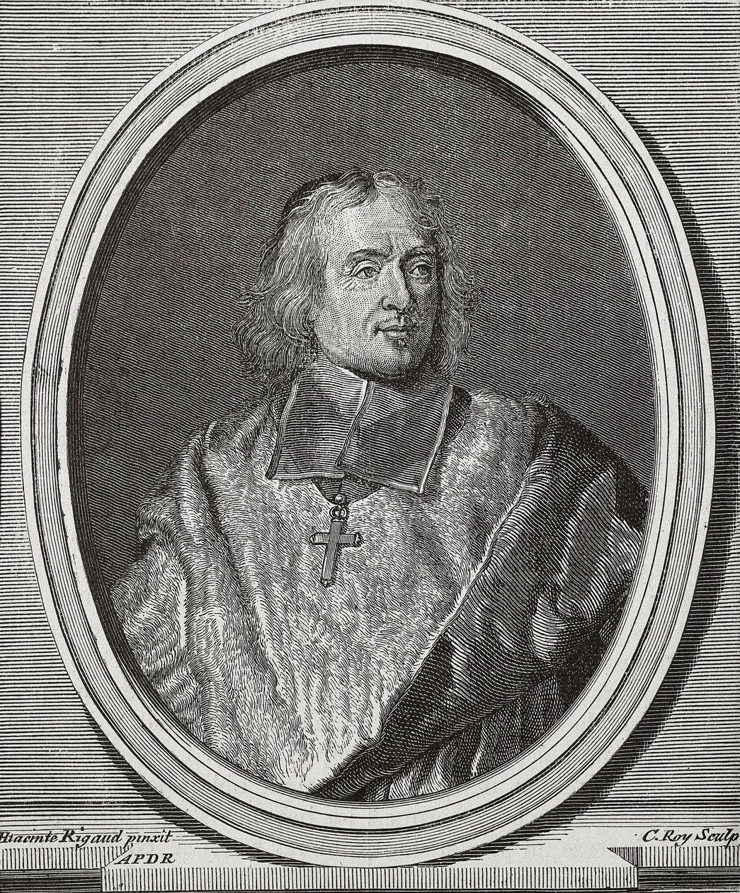 BOSSUET, Jacques-Benigne (1627-1704). Engelse theoloog en bisschop. Portret kopie van het origineel van Hyacinthe Rigaud door Artist Unknown
