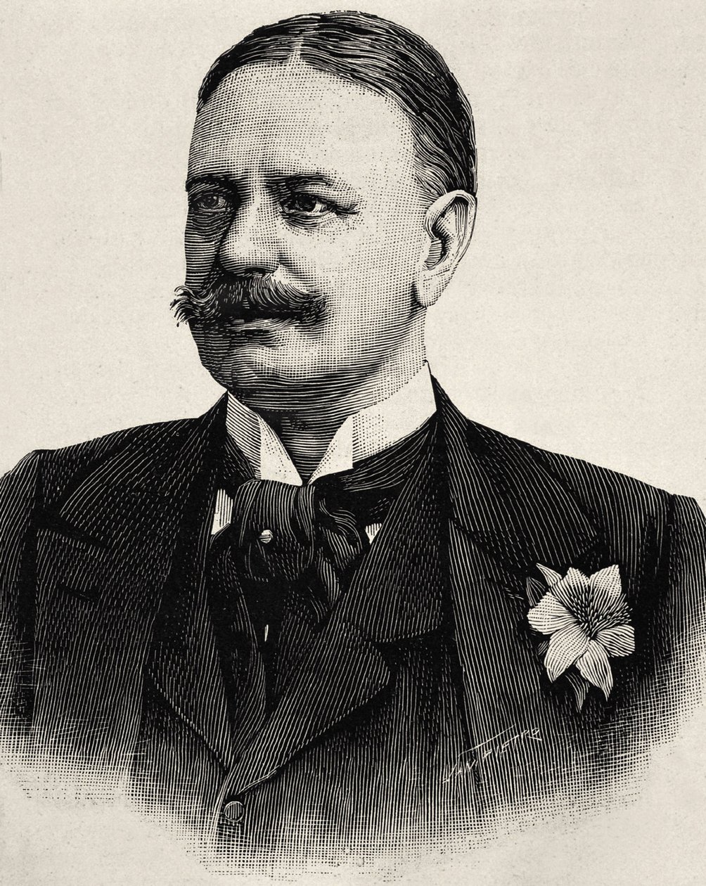 Bernard von Bülow (1849-1929). Kanselier van het Romeinse Rijk (1900-1909). Ets door Artist Unknown