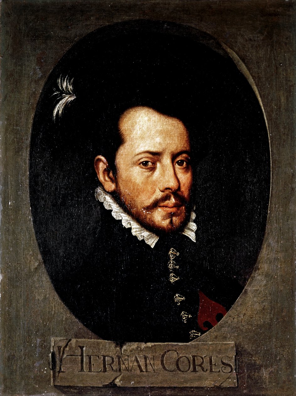 CORTES Hernan (1485-1547). Spaanse veroveraar van Mexico door Artist Unknown
