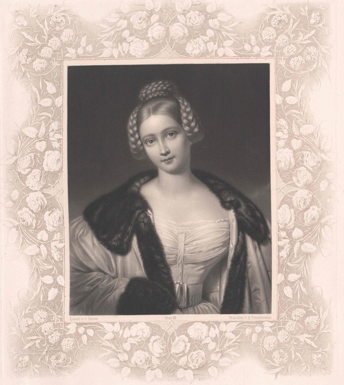 Caroline barones von Spiering (prent) door Artist Unknown