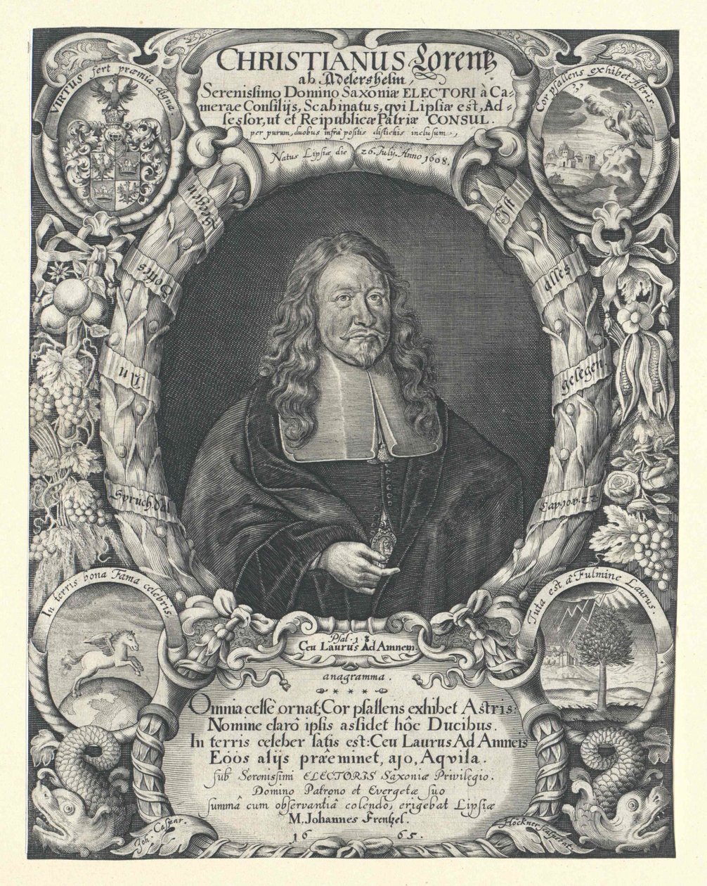 Christian Lorenz Adlershelm (afdruk) door Artist Unknown
