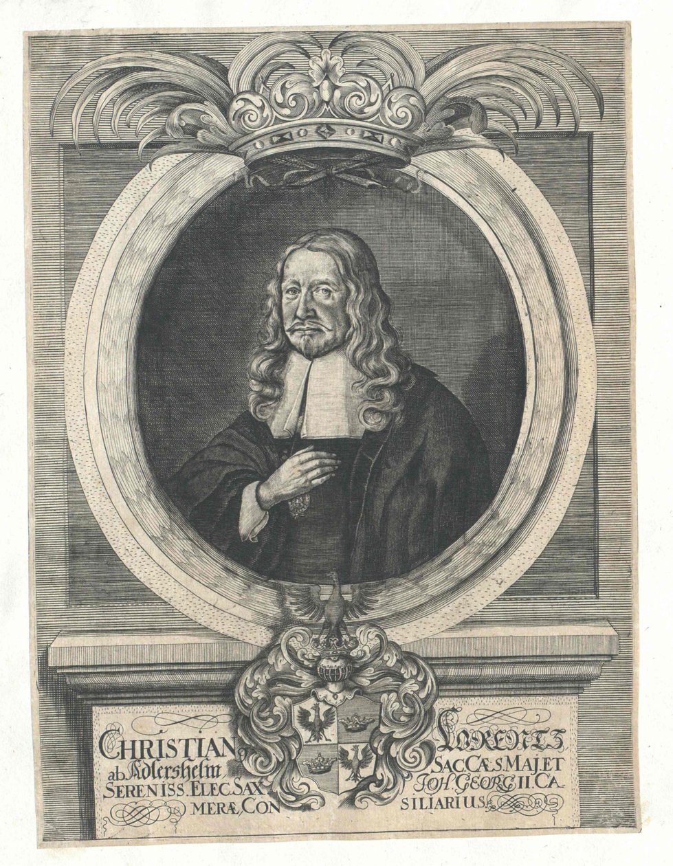 Christian Lorenz Adlershelm (afdruk) door Artist Unknown