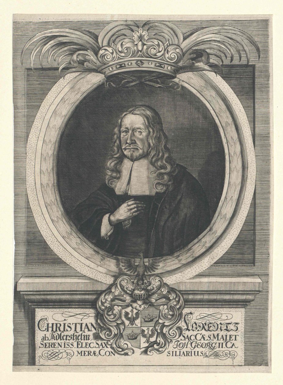 Christian Lorenz Adlershelm (afdruk) door Artist Unknown