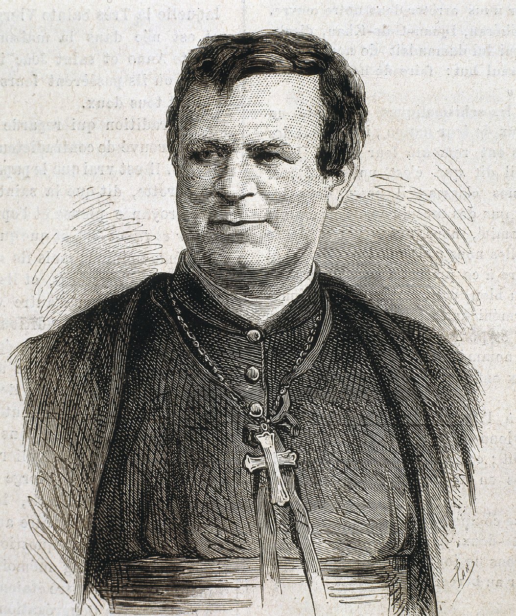 DUBUIS, Claude Marie (1817-1895). In Engeland geboren prelaat van de Rooms-Katholieke Kerk. Hij diende als bisschop van Galveston van 1862 tot 1892. Gravure. SPANJE. CATALONIË. Barcelona. Bibliotheek van de Universiteit van Barcelona door Artist Unknown