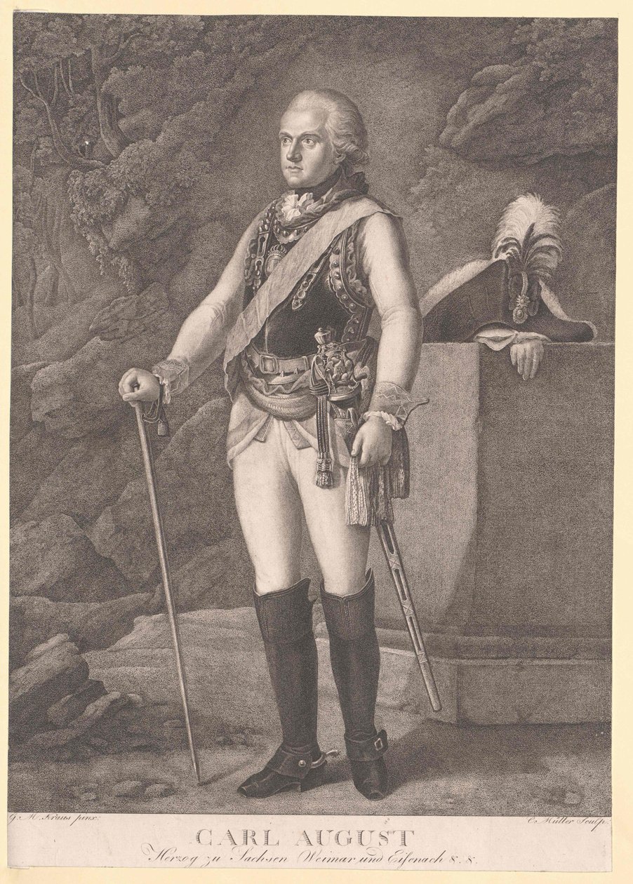 Hertog van Saksen-Weimar Eisenach Karl August door Artist Unknown