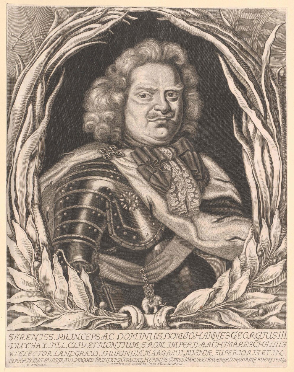 Keurvorst van Saksen Johann George III door Artist Unknown