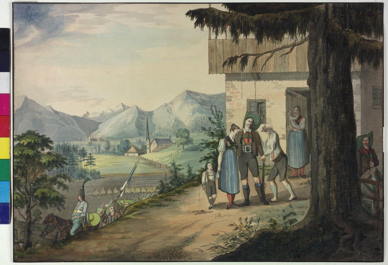 Afscheid van de Tiroler provinciale verdediger door Artist Unknown