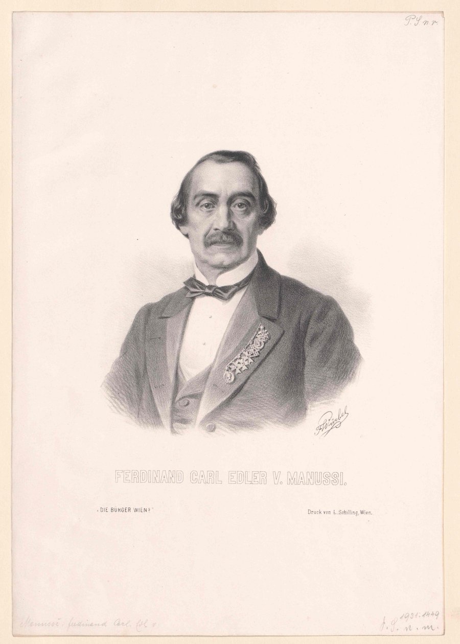 Ferdinand Karl kostbare von Manussi door Artist Unknown